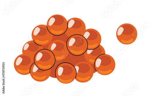 Salmon Roe cute on a White background, vector illustration.