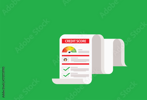 Credit score. Credit report document. Personal performance rating or customer feedback
