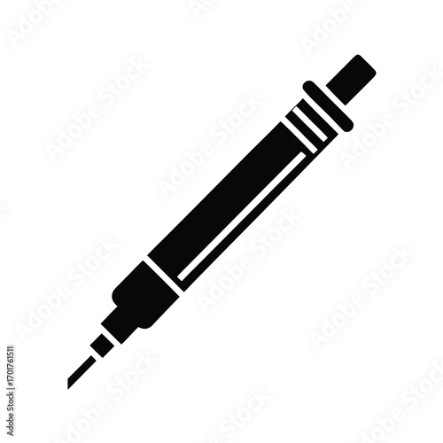Insulin Pen Icon Medical Flat Title