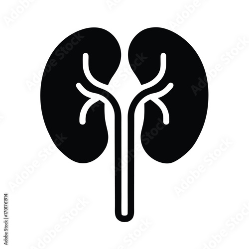 Kidney Organ Icon Simple Outline Title