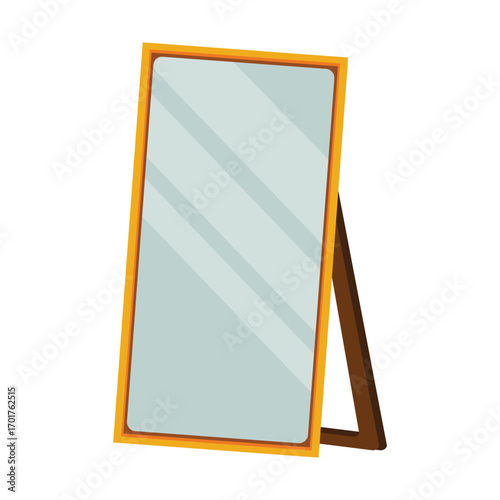 Colorful mirror reflecting light in a bright room with minimalistic decor and clean lines