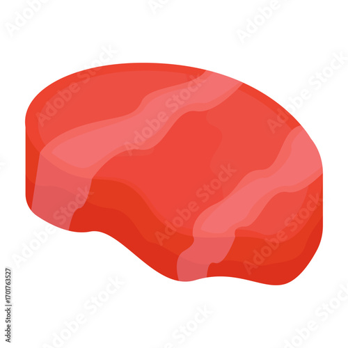 Vibrant red meat cut displayed against a clean white background, ideal for culinary use