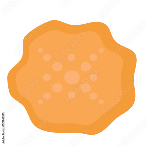 Vibrant orange cookie with a smooth texture and playful shapes on a bright background
