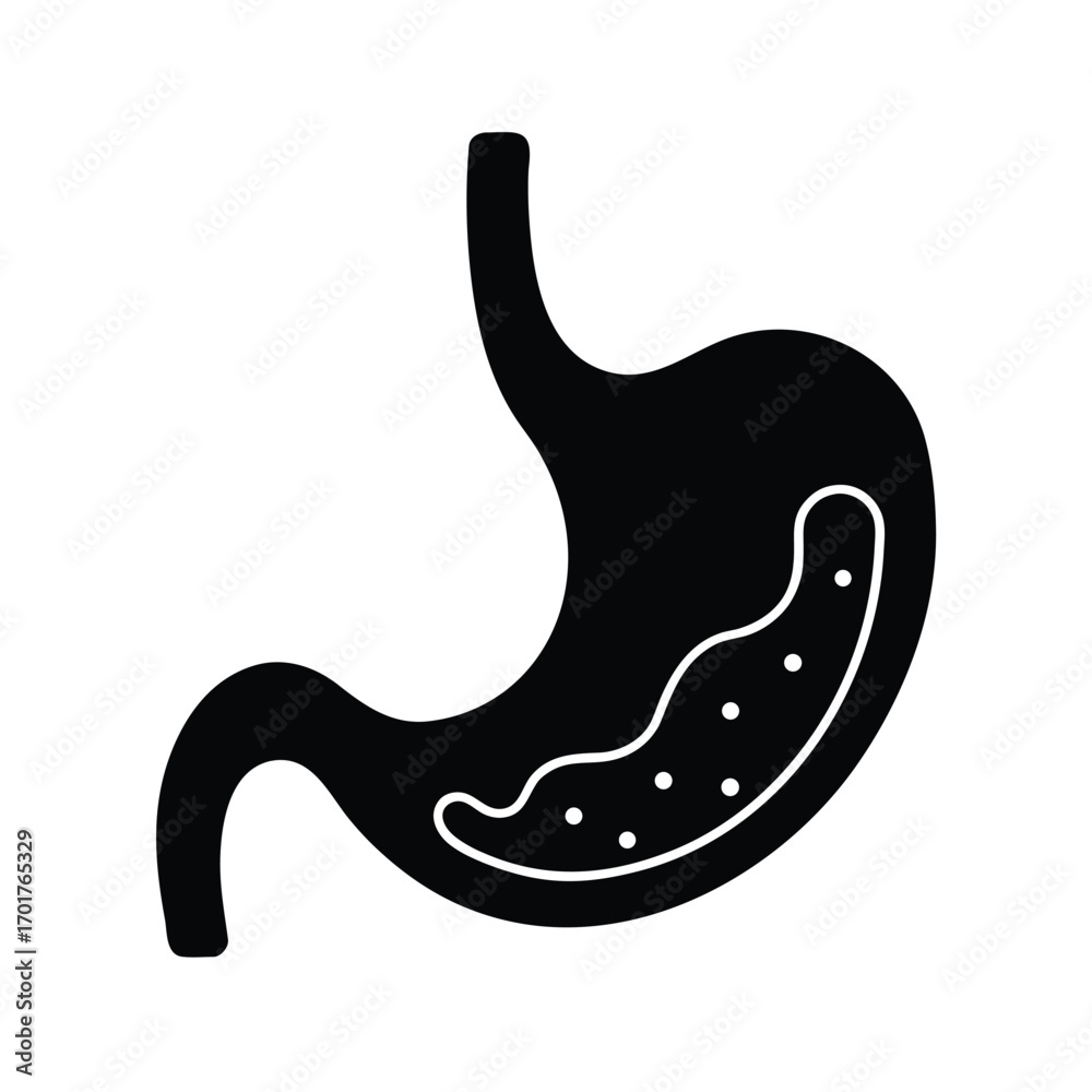Obraz premium Stomach Icon Digestive System Flat Title