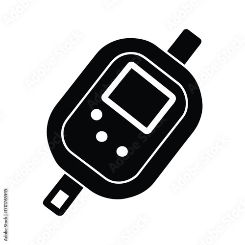 Sugar Diabetes Meter Icon Vector Title