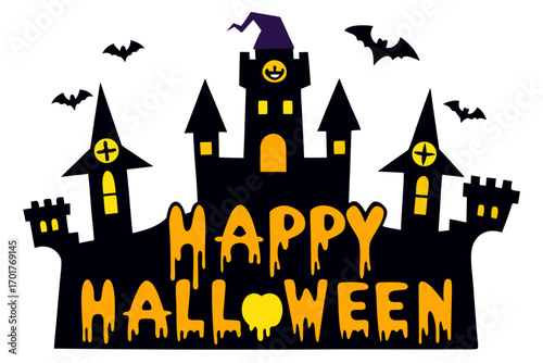halloween background with castle