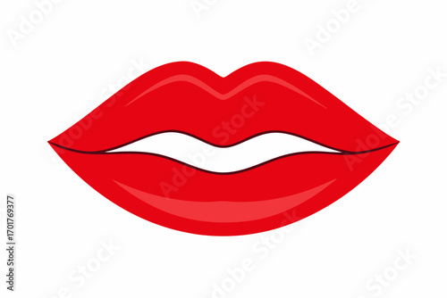 red lips isolated on white