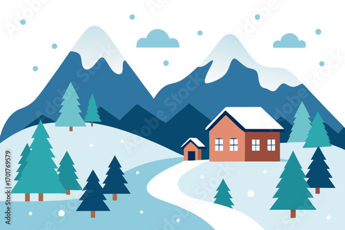 winter landscape with trees