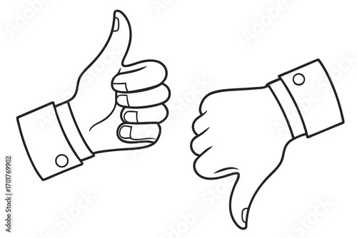 thumb up and down