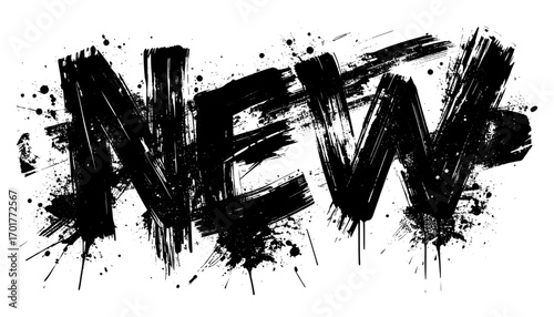 New bold grunge paint typography design, featuring artistic brush strokes and ink splatters for creative, edgy, and modern branding or promotional uses.
