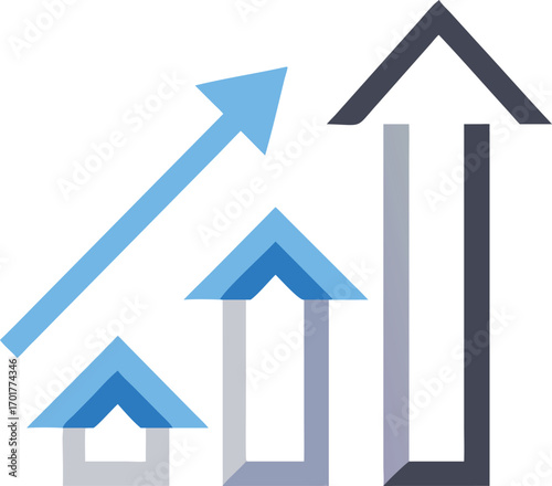 Abstract graphic representing upward financial growth and progress with multiple arrows pointing in different directions signifying success and development Free Download Abstract graphic representing upward financial growth and progress with multiple arrows pointing in different directions signifying success and development - GFXLoad
