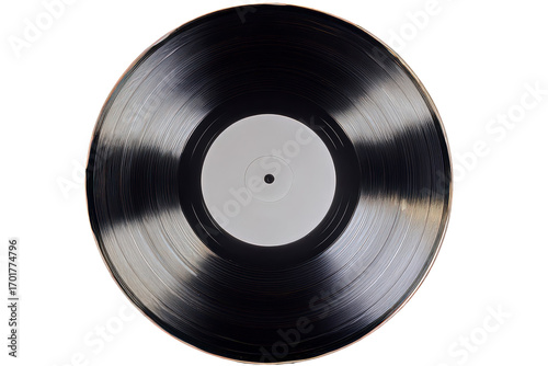 Black And White Vinyl Record with Transparent Background