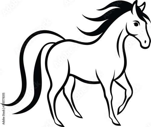 black horse vector illustration