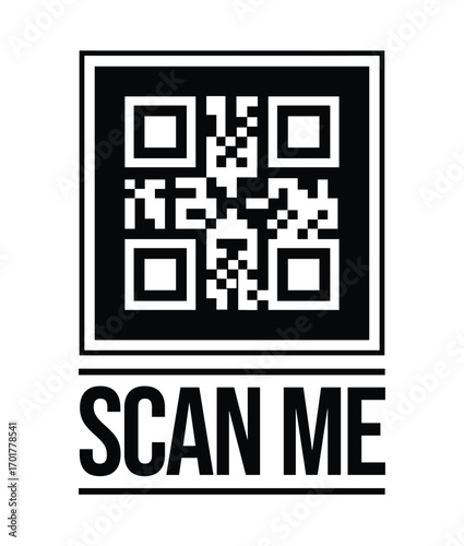 Scan QR code icon. Digital scanning qr code. QR code scan for smartphone. QR code for payment. Scan QR code symbol