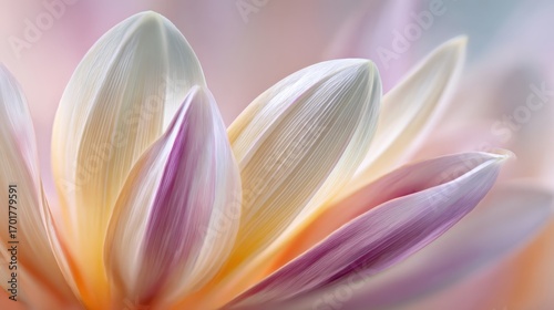 Elegant Floral Close-Up with Delicate Petals and Soft, Pastel Colors, Evoking Calmness and Beauty