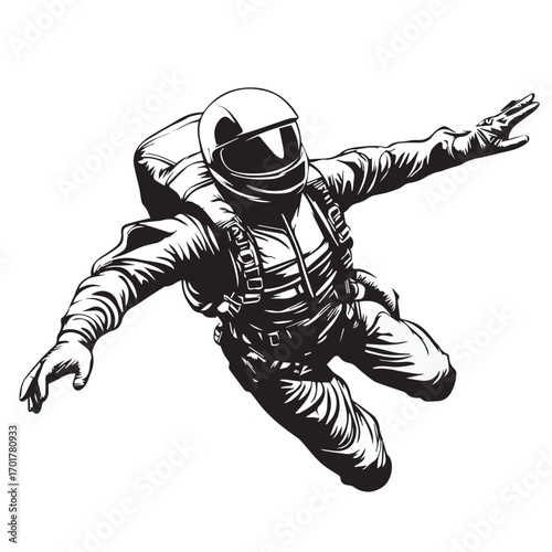 vector illustration of a skydiver