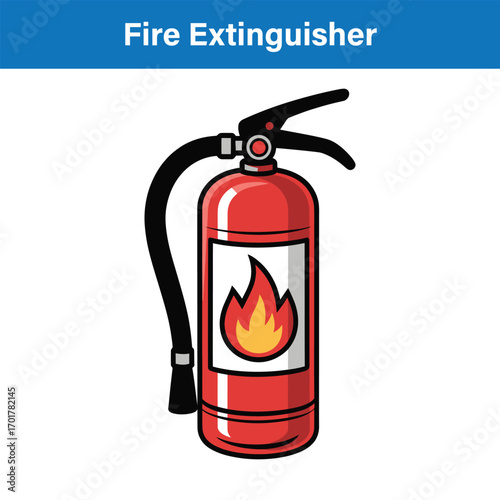 Red fire extinguisher icon, a symbol of fire safety and emergency response.