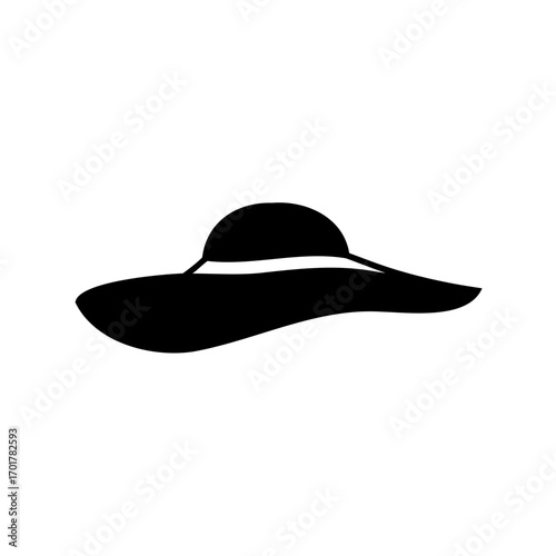 A simple and elegant illustration of a wide brimmed sun hat