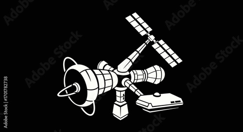 Space Station orbiting Earth technological marvel.