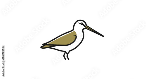 Elegant line art illustration of a sandpiper bird.