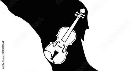 Violin musical instrument string art design.