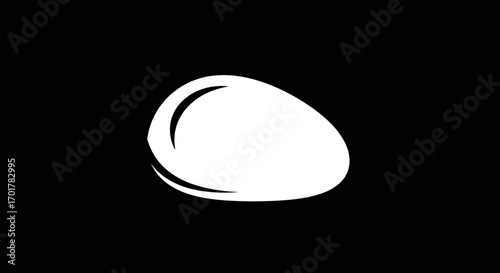 Simple white egg illustration on black background perfect for design.