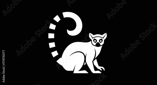 Ring tailed lemur stylized illustration.