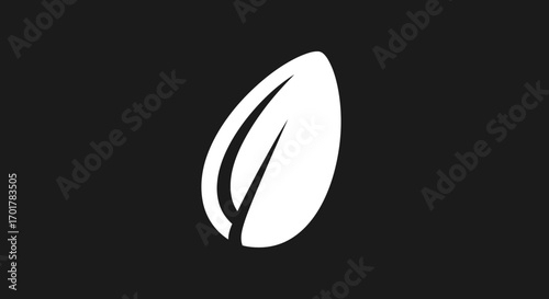 Simple White Pistachio Seed Icon.