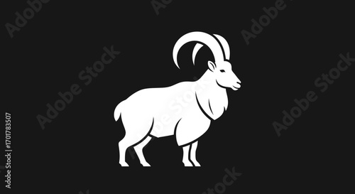 Majestic Ibex Silhouette: A Symbol of Strength and Wild Beauty.