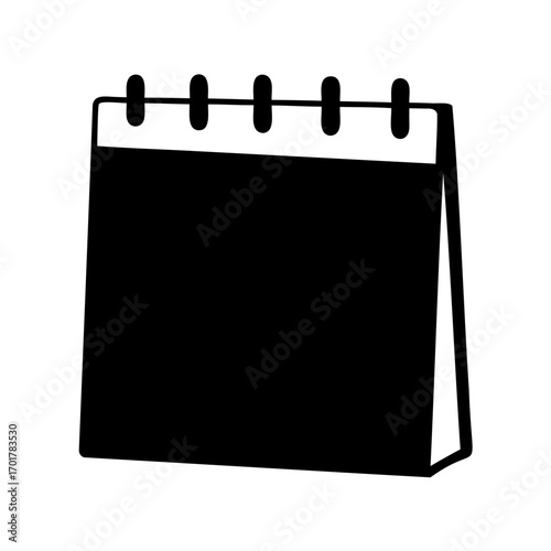 Simple black and white minimalist calendar illustration, scheduler and date reminder