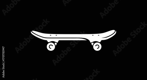 Skateboard deck side view graphic design.