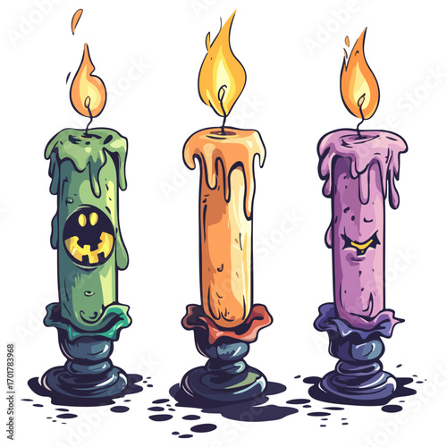 halloween candles, halloween, festival, vector, transparent background, candles, candlesticks, decoration, celebration, flame, fire, wax, burning, icon, hot, candlelights