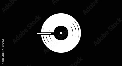 Vintage Vinyl Record Illustration.