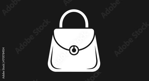 White handbag with a clasp simple design.