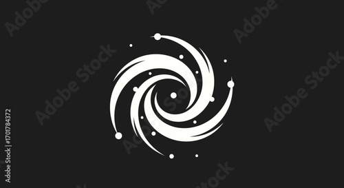 Abstract swirling galaxy spiral design.