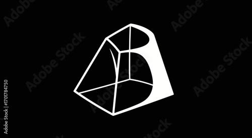 Modern abstract geometric letter B logo icon.