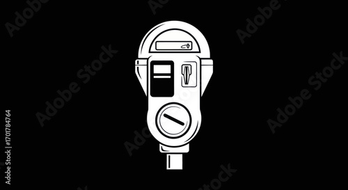 Detailed illustration of a parking meter showing its various components and functions.