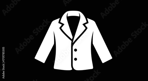 White Womens Blazer Jacket Front View.