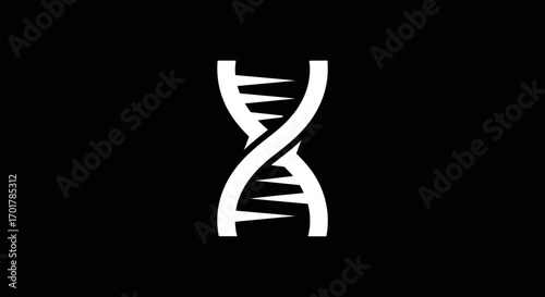 Simple white DNA double helix strand icon.