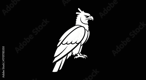Majestic Harpy Eagle Illustration - A Symbol of Power and Precision.