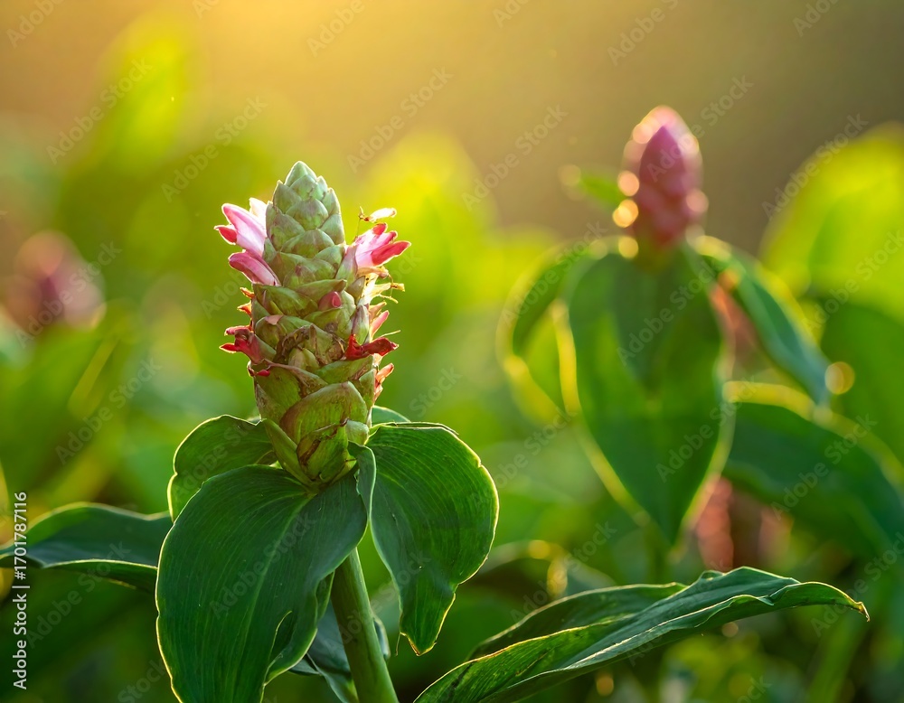 Fototapeta premium Vibrant flower cluster bathed in sunlight