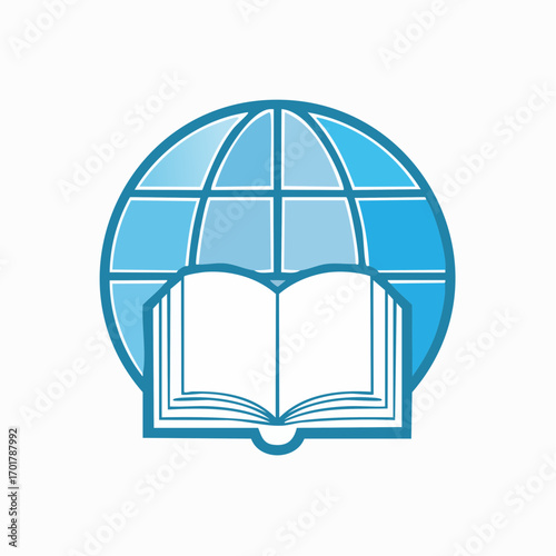 Educational Icon Depicting Global Knowledge and Academic Learning for Worldwide Access