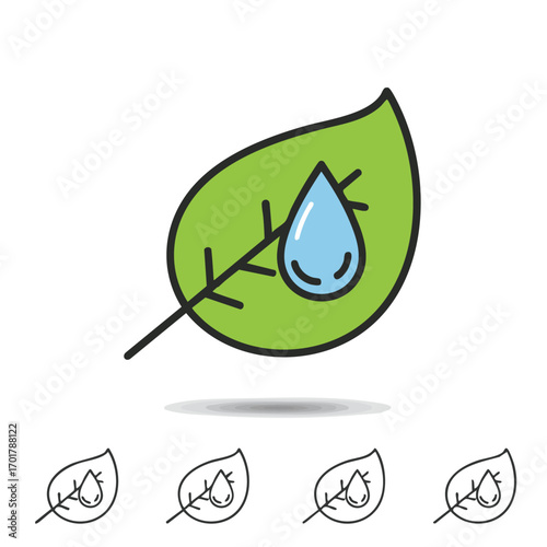 A vibrant green leaf with a pristine blue water droplet symbolizes environmental conservation and the importance of natural resources for a sustainable future.