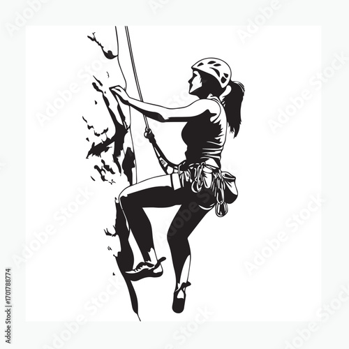 female rock climber