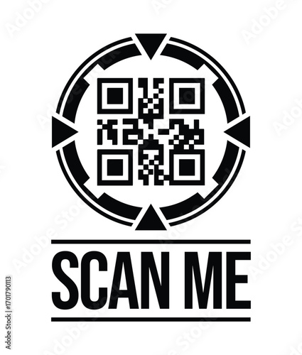 Scan QR code icon. Digital scanning qr code. QR code scan for smartphone. QR code for payment. Scan QR code symbol