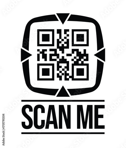 Scan QR code icon. Digital scanning qr code. QR code scan for smartphone. QR code for payment. Scan QR code symbol