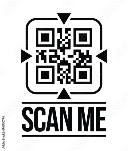 Scan QR code icon. Digital scanning qr code. QR code scan for smartphone. QR code for payment. Scan QR code symbol