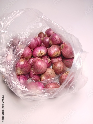 Red onion isolated on white background