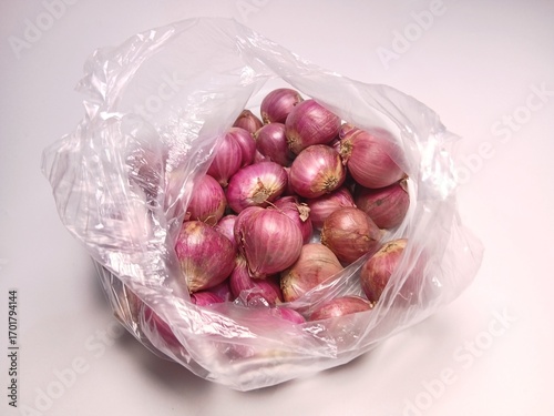Red onion isolated on white background