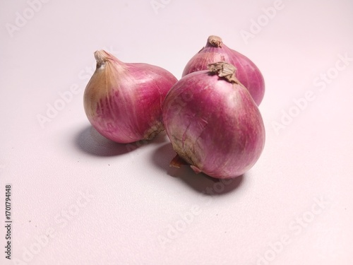 Red onion isolated on white background